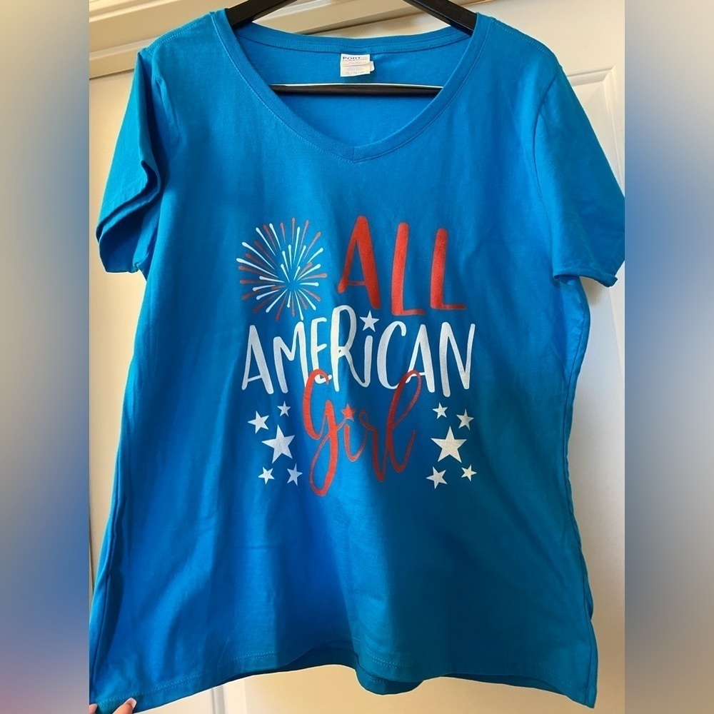 All American Girl t-shirt in blue size XL